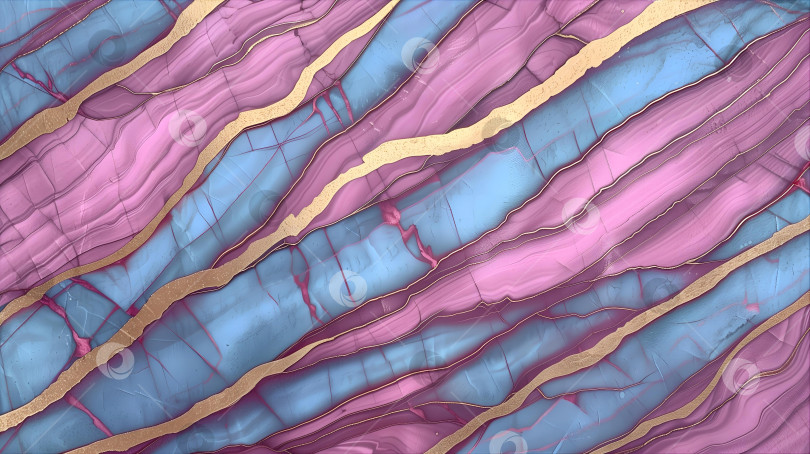 Скачать Элегантная мраморная текстура с голубыми и розовыми прожилками на гладкой поверхности фотосток Ozero