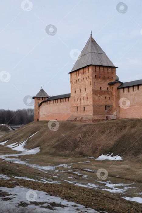 Скачать Великий Новгород. Россия - 17.03.2024 Крепость в Великом Новгороде фотосток Ozero