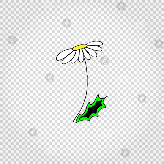 Скачать Ромашка. Значок цветка. Простая цветная иллюстрация, нарисованная от руки. Изолированный вектор фотосток Ozero