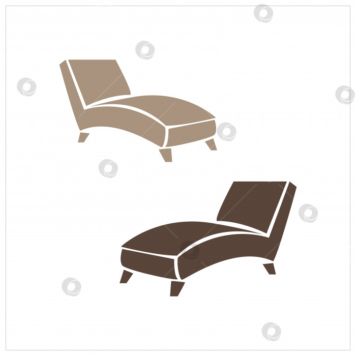 Скачать Кресло для отдыха, коричневое кресло с откидной спинкой, выделенное на белом фоне, кресло психиатра, мебель для отдыха, векторная иллюстрация, выделенная на белом фоне. фотосток Ozero
