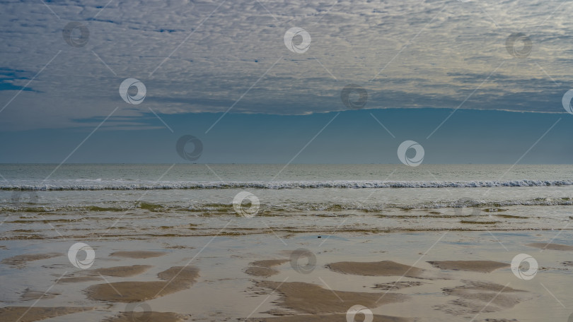 Скачать Морской пейзаж во время отлива. Ручейки на песке образуют узор фотосток Ozero