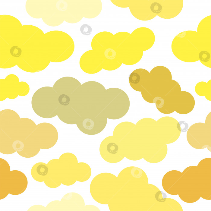 Скачать Абстрактный фон. Бесшовный векторный узор. Желтые оттенки облаков на прозрачном фоне фотосток Ozero