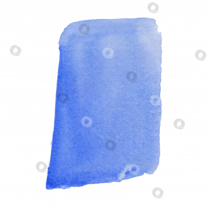 Скачать Синее акварельное пятно, нарисованное от руки акварельной кистью для размазывания пятен, выделенное на белом фоне фотосток Ozero