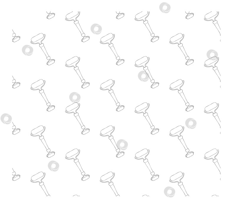 Скачать Бесшовный узор в виде плоского массажного ролика из мультяшного камня для лица. Эссенция для массажа. Стильный модный принт для упаковки. Выделенный на белом фоне фотосток Ozero