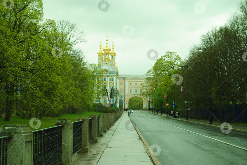 Скачать Санкт-Петербург, Россия - 1.05.2014. Государственный музей-заповедник Царское Село, Екатерининский дворец фотосток Ozero