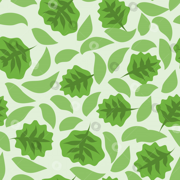 Скачать Бесшовный узор с нарисованными от руки каракулевыми листьями. Цветочный векторный фон. фотосток Ozero