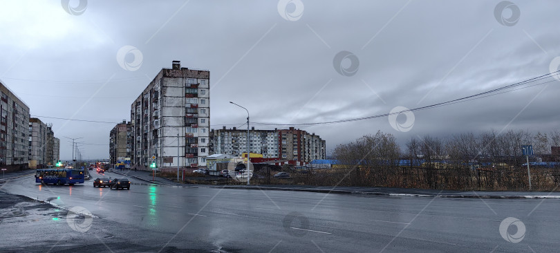 Скачать Город Норильск. Вид на улицу Талнахская. фотосток Ozero