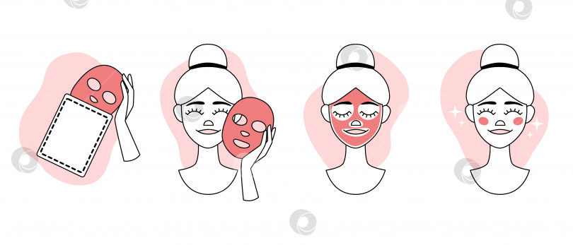 Скачать Мультяшная маска для лица с пошаговой инструкцией по приготовлению яблока фотосток Ozero