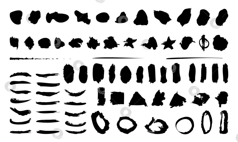 Скачать Большой набор векторных кистей, штрихов, форм для рисования от руки, линий, кругов и текстурированных краев. Графические элементы для дизайнерских проектов. Идеально подходит для создания фона, бордюров и творческих проектов. фотосток Ozero