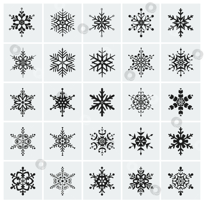 Скачать Иконки снежинок. Векторная иллюстрация. фотосток Ozero