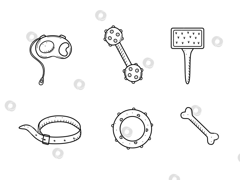 Скачать Pet store doodle - набор иконок товаров для зоомагазина. Векторная иллюстрация. фотосток Ozero