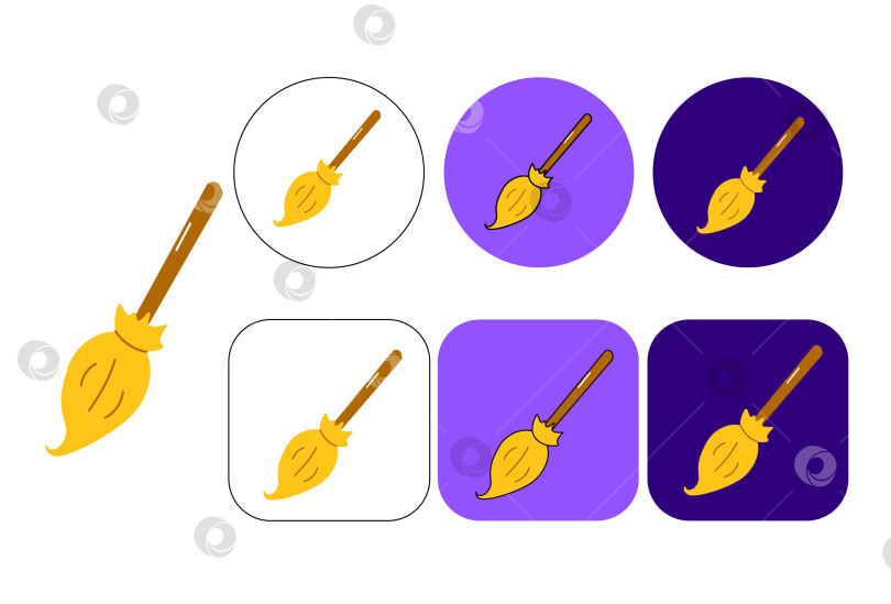 Скачать векторная иллюстрация логотипа со значком метлы простой дизайн фотосток Ozero