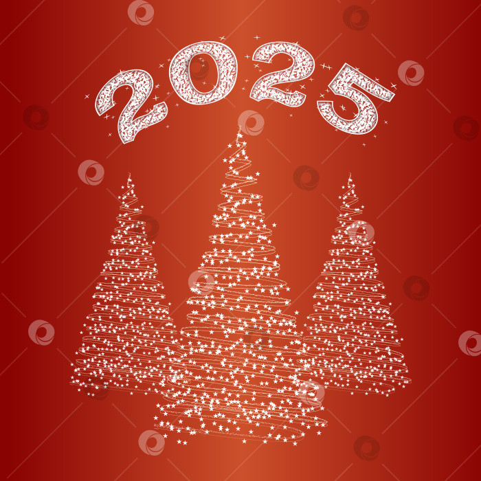 Скачать Новогодняя открытка с Новым 2025 годом! фотосток Ozero