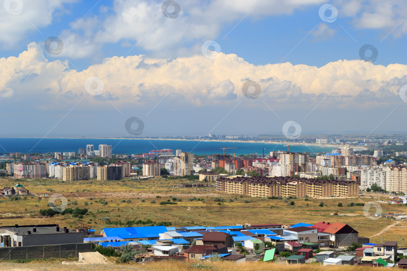 Скачать Панорама города-курорта Анапа с высоты птичьего полета, Россия фотосток Ozero