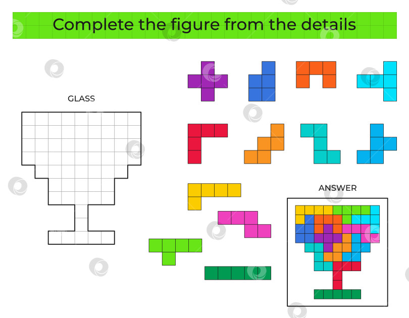 Скачать Завершите рисунок. Игра-головоломка со стеклом. фотосток Ozero