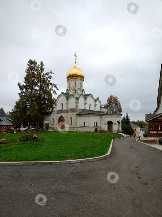 Скачать Собор Рождества Пресвятой Богородицы в Звенигороде на территории Саввино-Сторожевского монастыря - дорога ко входу фотосток Ozero