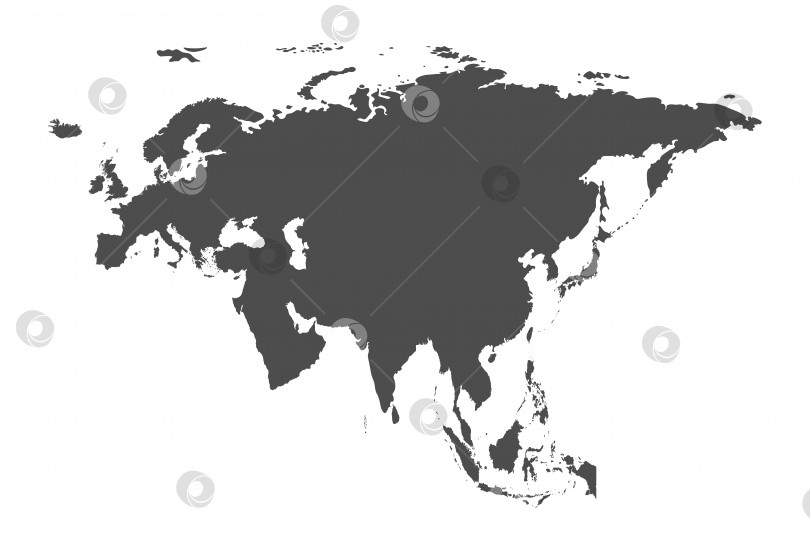 Скачать Векторная иллюстрация с упрощенной картой континента Евразия. фотосток Ozero
