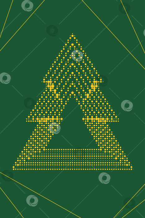 Скачать Желтая полутоновая рождественская елка на зеленом фоне фотосток Ozero