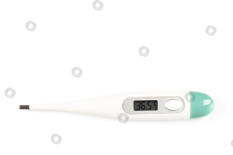 Скачать Современный электронный термометр, выделенный на белом фоне  фотосток Ozero
