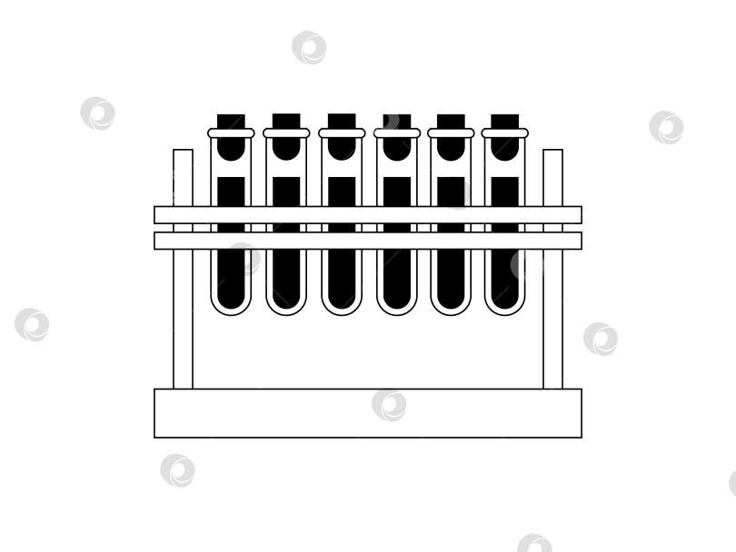Скачать Черно-белые пробирки с кровью на подставке фотосток Ozero