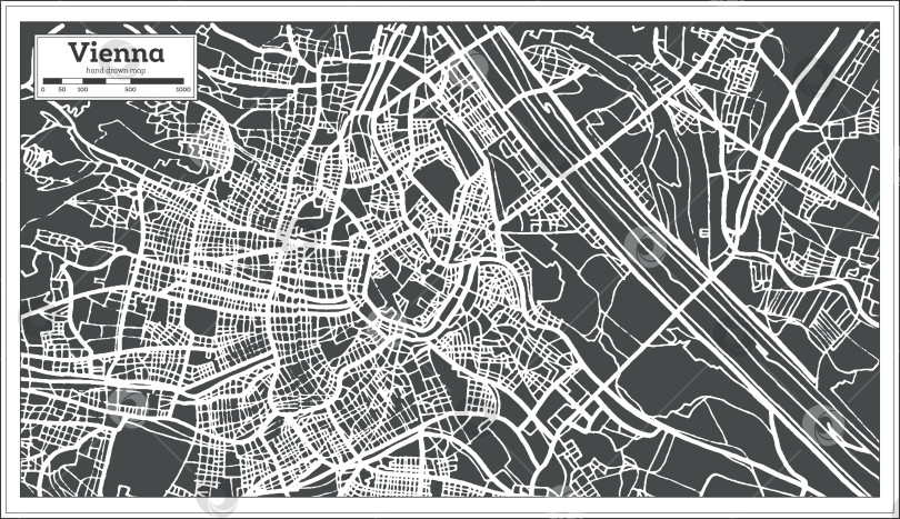 Скачать Карта Вены, Австрия, выполненная в стиле ретро. фотосток Ozero