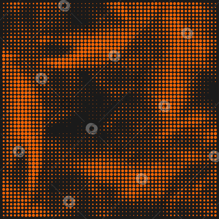Скачать Яркий оранжевый и черный фон в виде гранжевой сетки в полутоновых тонах. Абстрактный узор в горошек. Монохромная текстура наложения. Обои с дизайнерской обложкой. Вектор фотосток Ozero