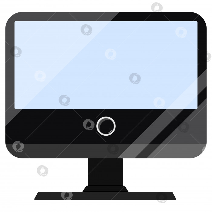 Скачать Черный компьютерный дисплей с сенсорным экраном, плоский дизайн, векторная иллюстрация в мультяшном стиле, изолированная на белом фоне. фотосток Ozero