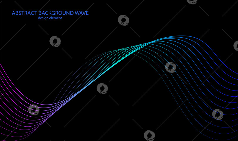 Скачать На этом изображении представлен красочный волновой узор на черном фоне, создающий динамичный абстрактный дизайн. Векторная иллюстрация фотосток Ozero
