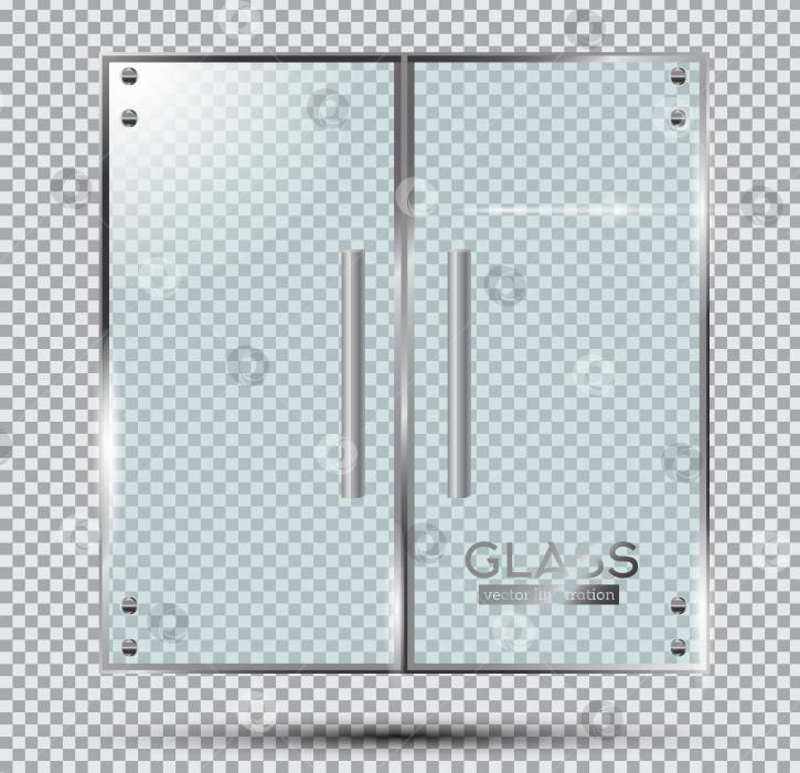 Скачать Стеклянные двери на прозрачном фоне. фотосток Ozero