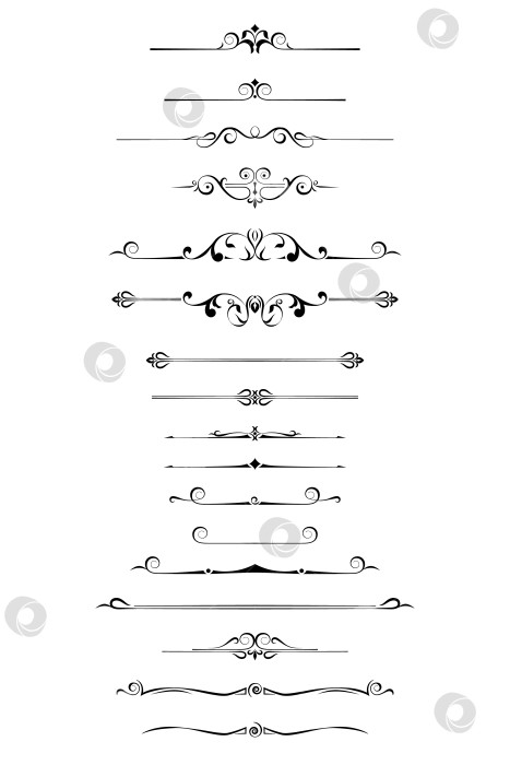 Скачать черно-белый набор разделителей для текста, перегородки фотосток Ozero