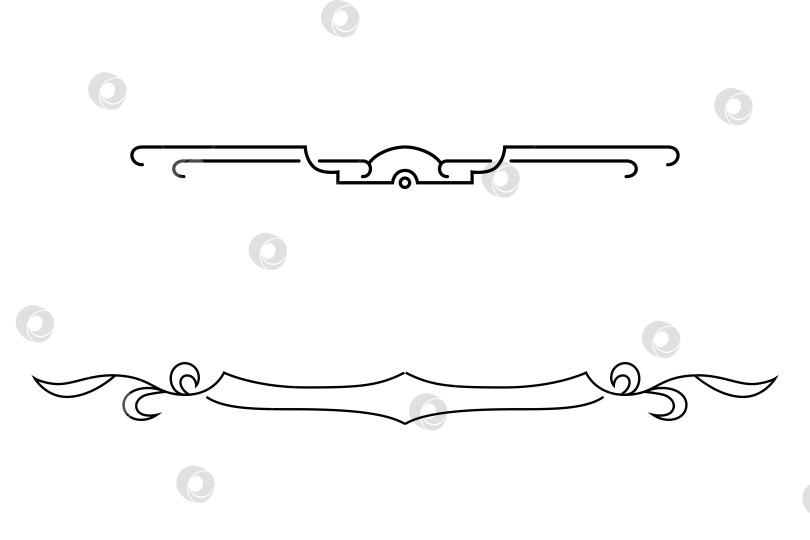Скачать черно-белый набор разделителей для текста, перегородки фотосток Ozero