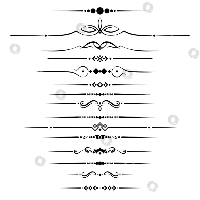 Скачать черно-белый набор разделителей для текста, перегородки фотосток Ozero