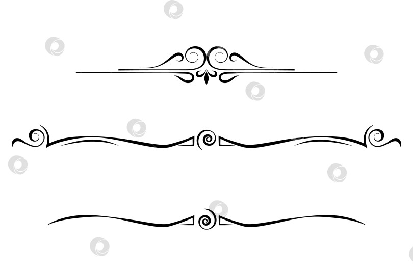 Скачать черно-белый набор разделителей для текста, перегородки фотосток Ozero