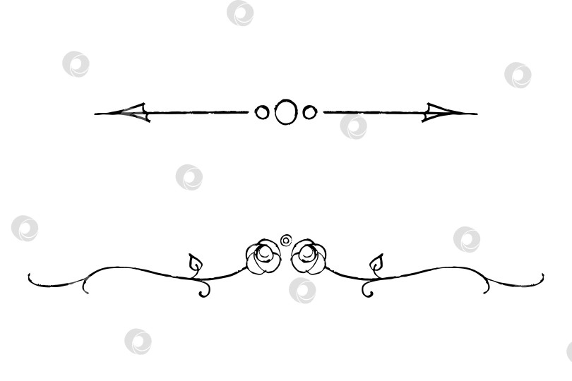 Скачать черно-белый набор разделителей для текста, перегородки фотосток Ozero