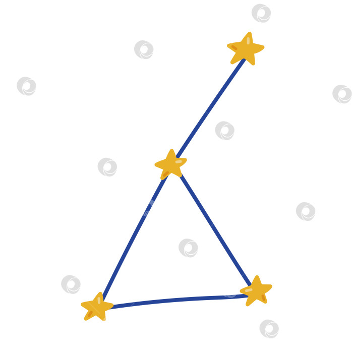 Скачать Милое мультяшное звездное созвездие из Солнечной системы в детском стиле. Модный простой знак астрономии, астрологии, вселенной. Нарисованное вручную красочное созвездие из звезд, изолированных на белом фоне фотосток Ozero