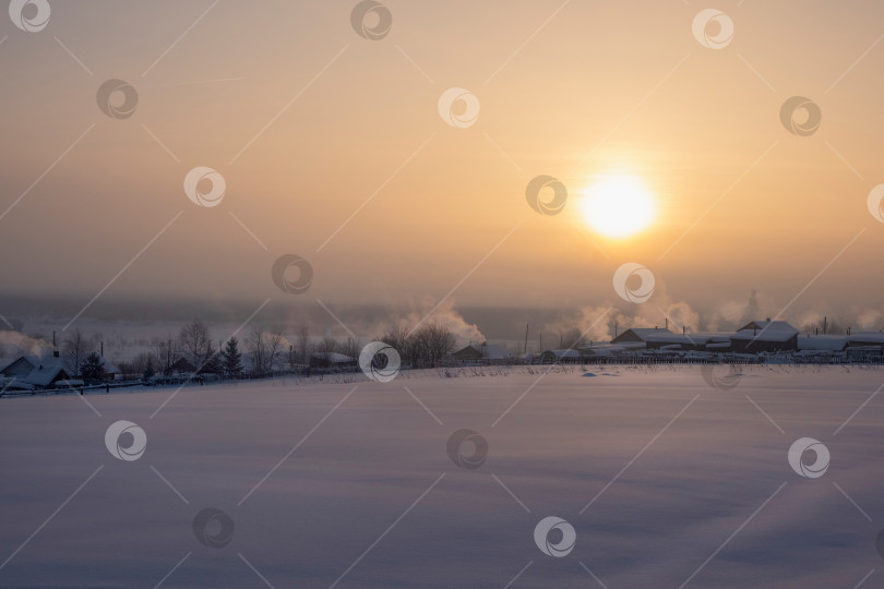 Скачать Деревня Санрайз в зимнее время года. фотосток Ozero