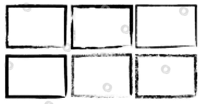 Скачать Абстрактная рамка из полутоновых точек фотосток Ozero