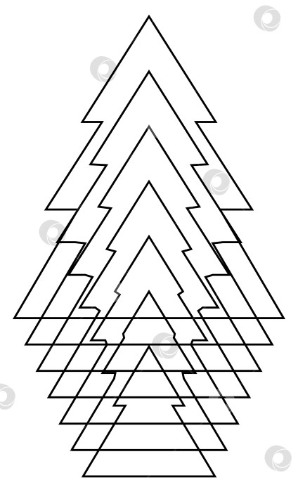 Скачать Геометрические линии Рождественской елки Векторная иллюстрация фотосток Ozero