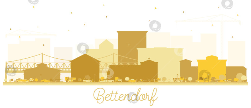 Скачать Силуэт Bettendorf Iowa GoldenSkyline. фотосток Ozero