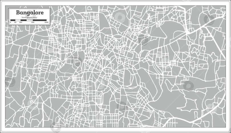 Скачать Карта индийского города Бангалор в стиле ретро. фотосток Ozero