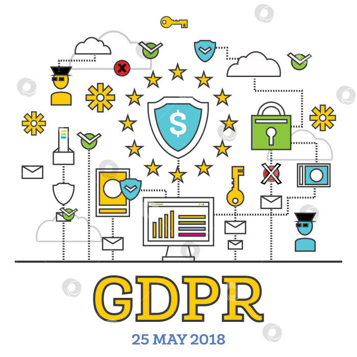 Скачать Концепция GDPR. векторная иллюстрация. Общие правила защиты данных. фотосток Ozero