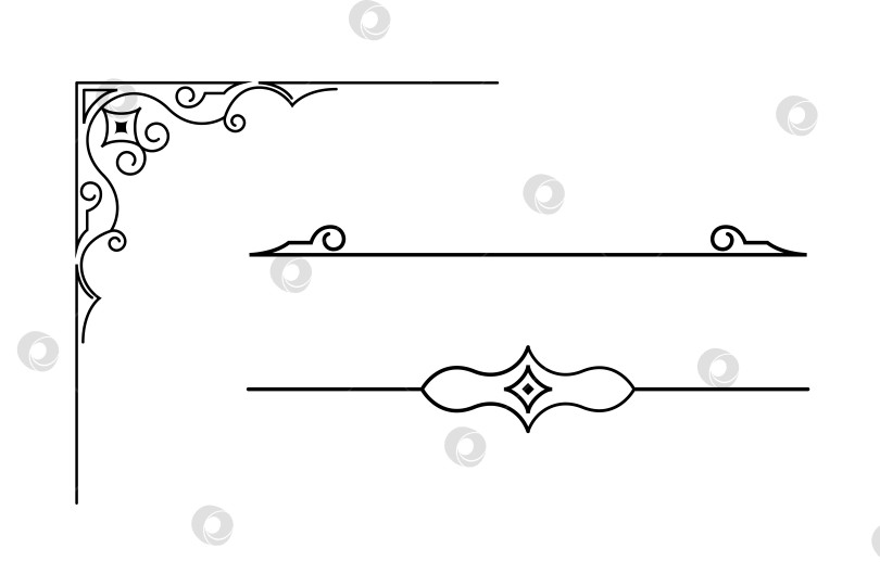 Скачать черно-белый набор разделителей для текста, перегородки фотосток Ozero