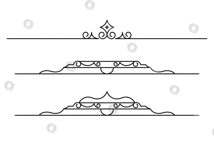 Скачать черно-белый набор разделителей для текста, перегородки фотосток Ozero