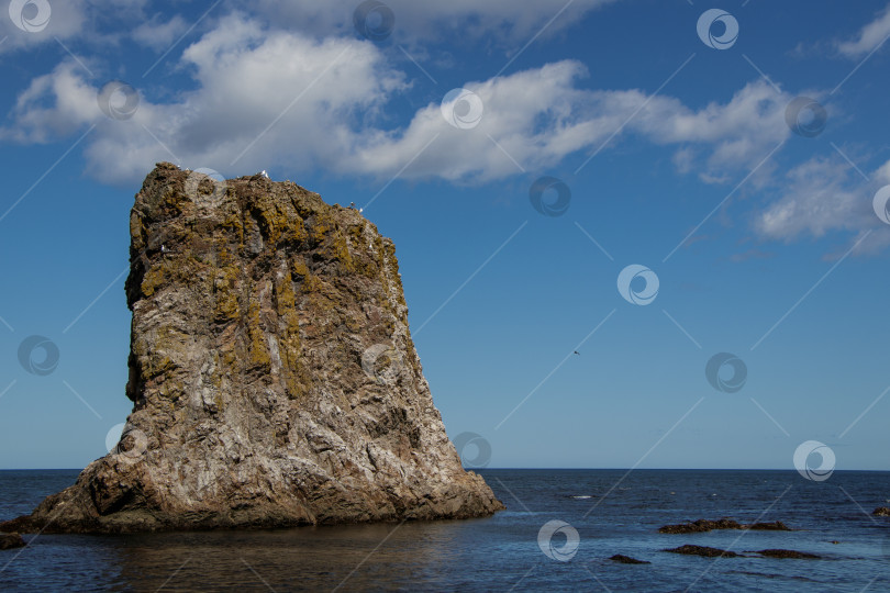 Скачать Красивое скальное образование мыс Великан, остров Сахалин, Россия. фотосток Ozero