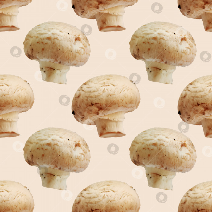 Скачать Шампиньоны грибы растительная пища макро фото бесшовный узор текстурный фон фотосток Ozero