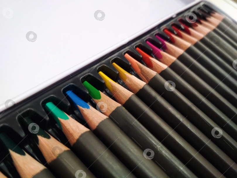 Скачать Палитра цветов акварель карандаш художественный рисунок фон макросъемка фотосток Ozero