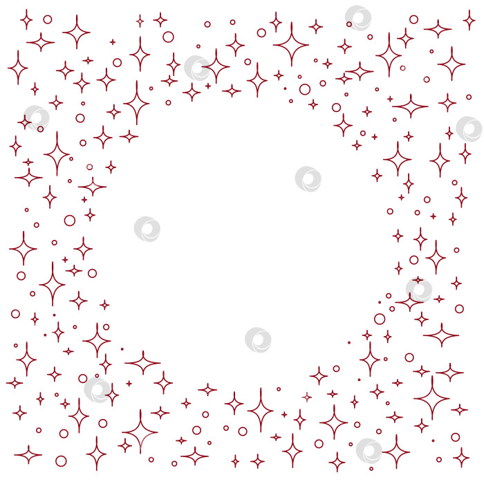 Скачать Круглая рамка с блестящими точками и звездами. Шаблон с пространством для текста. Векторная графическая иллюстрация, выделенная на прозрачном фоне фотосток Ozero