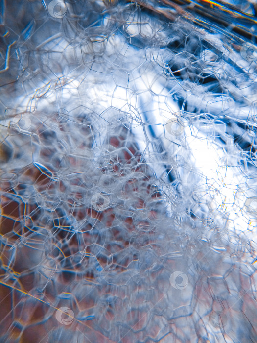 Скачать Синяя пена мыльная пена пузырчатая легкая текстура фоновый узор макросъемка фотосток Ozero
