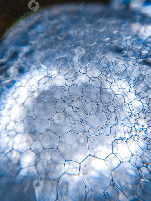 Скачать Синяя пена мыльная пена пузырчатая легкая текстура фоновый узор макросъемка фотосток Ozero