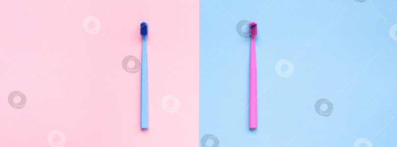 Скачать Средства для гигиены зубов и ухода за полостью рта flatlay фотосток Ozero